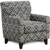 Swivel Accent Chair in Hyphen Onyx Geometric Fabric